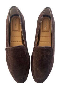 Tahari Women's 9.5 Chocolate Brown Suede Leather Upper Loafers